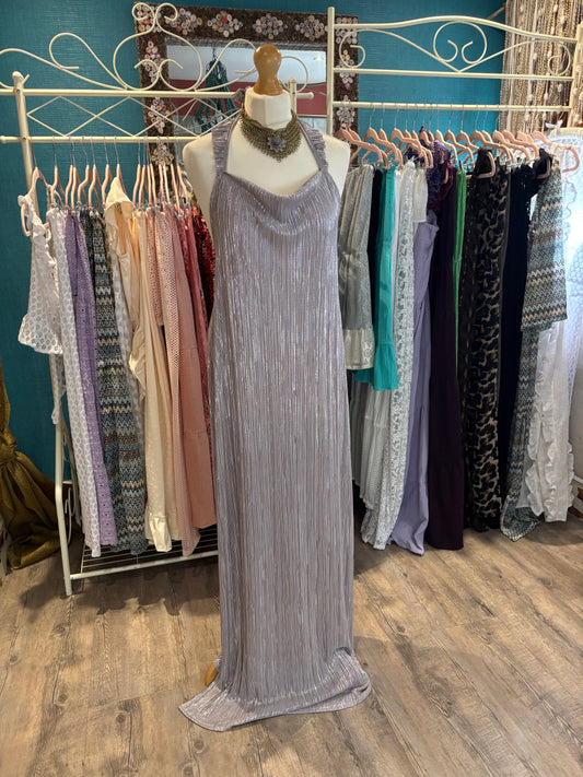 Ruffle halter neck long dress