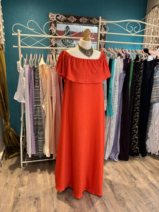 Off the shoulder flow dress