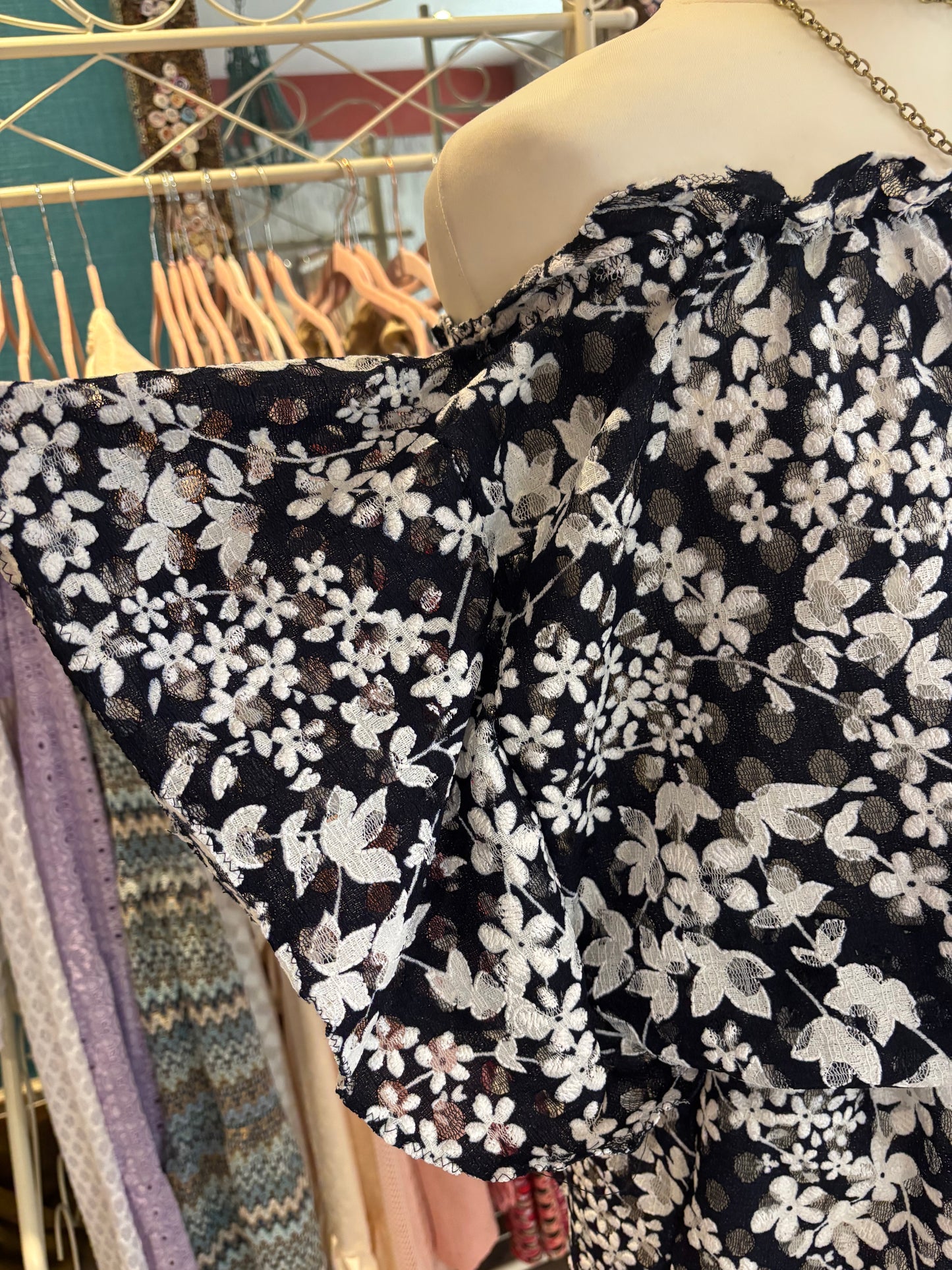 Mini fluted sleeve dress