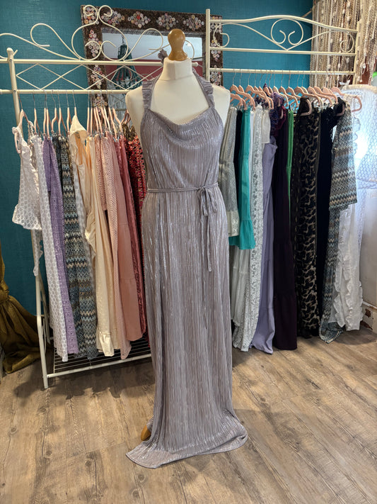 Ruffle halter neck long dress