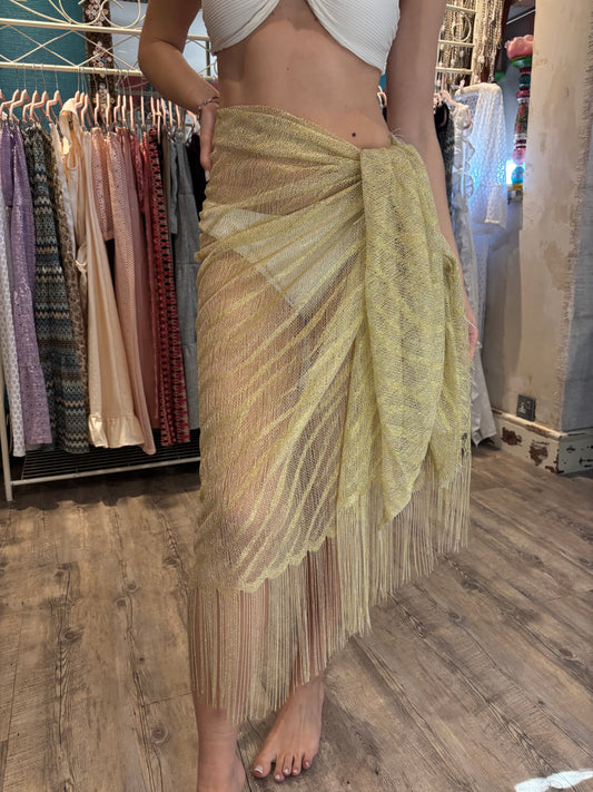 Gold fringe sarong