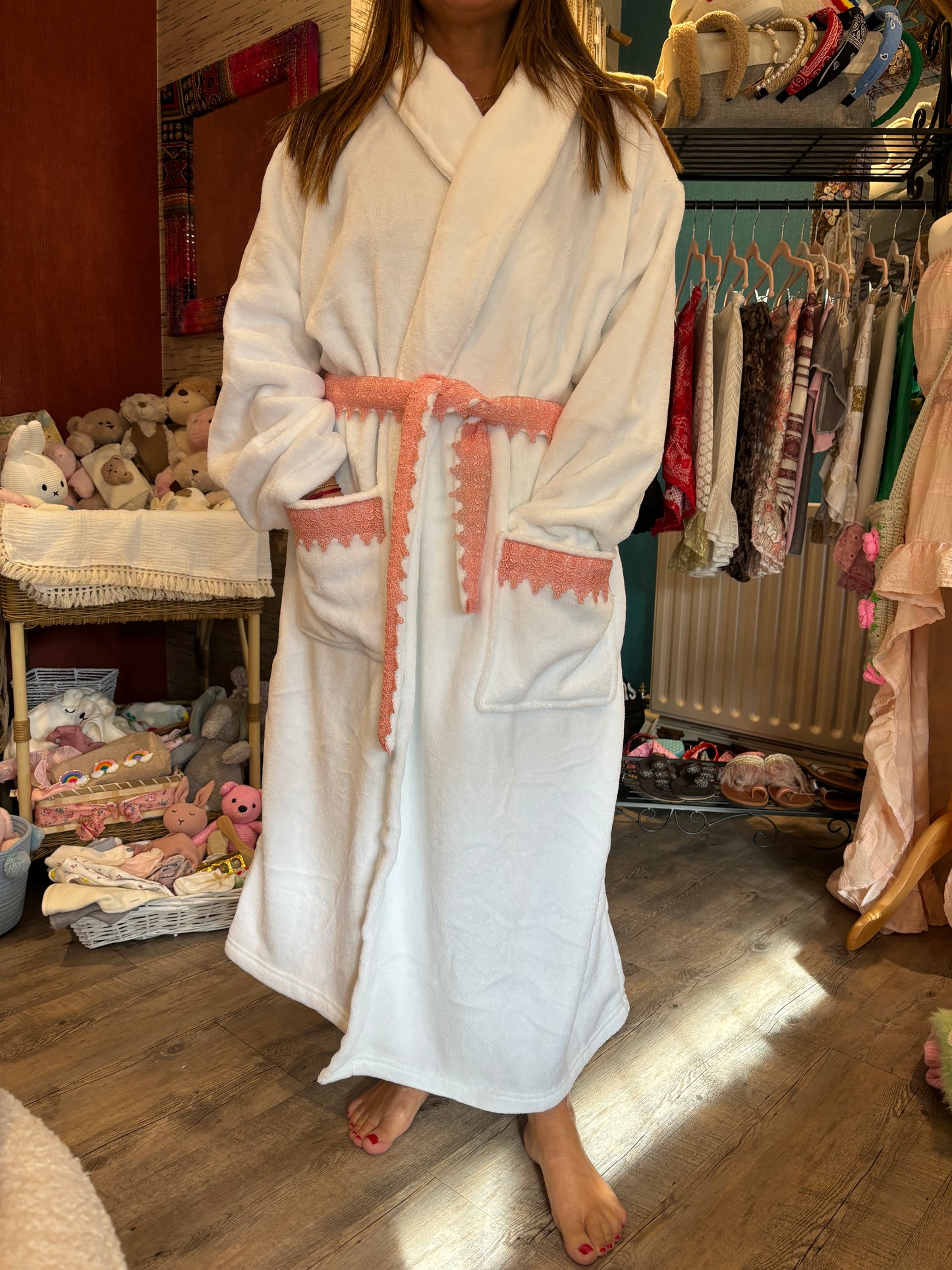 Fleece dressing gown