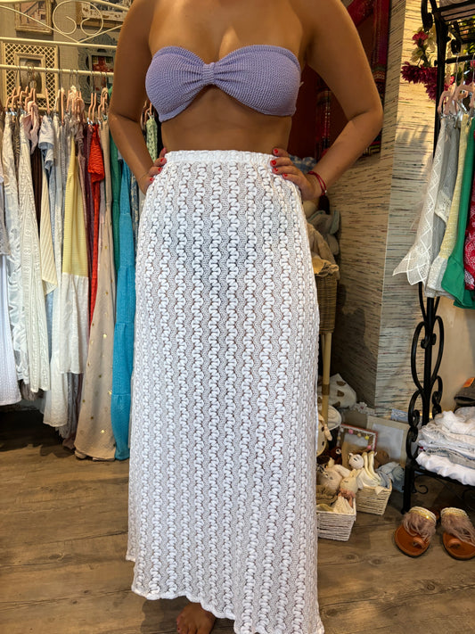 A line beach skirt with side split