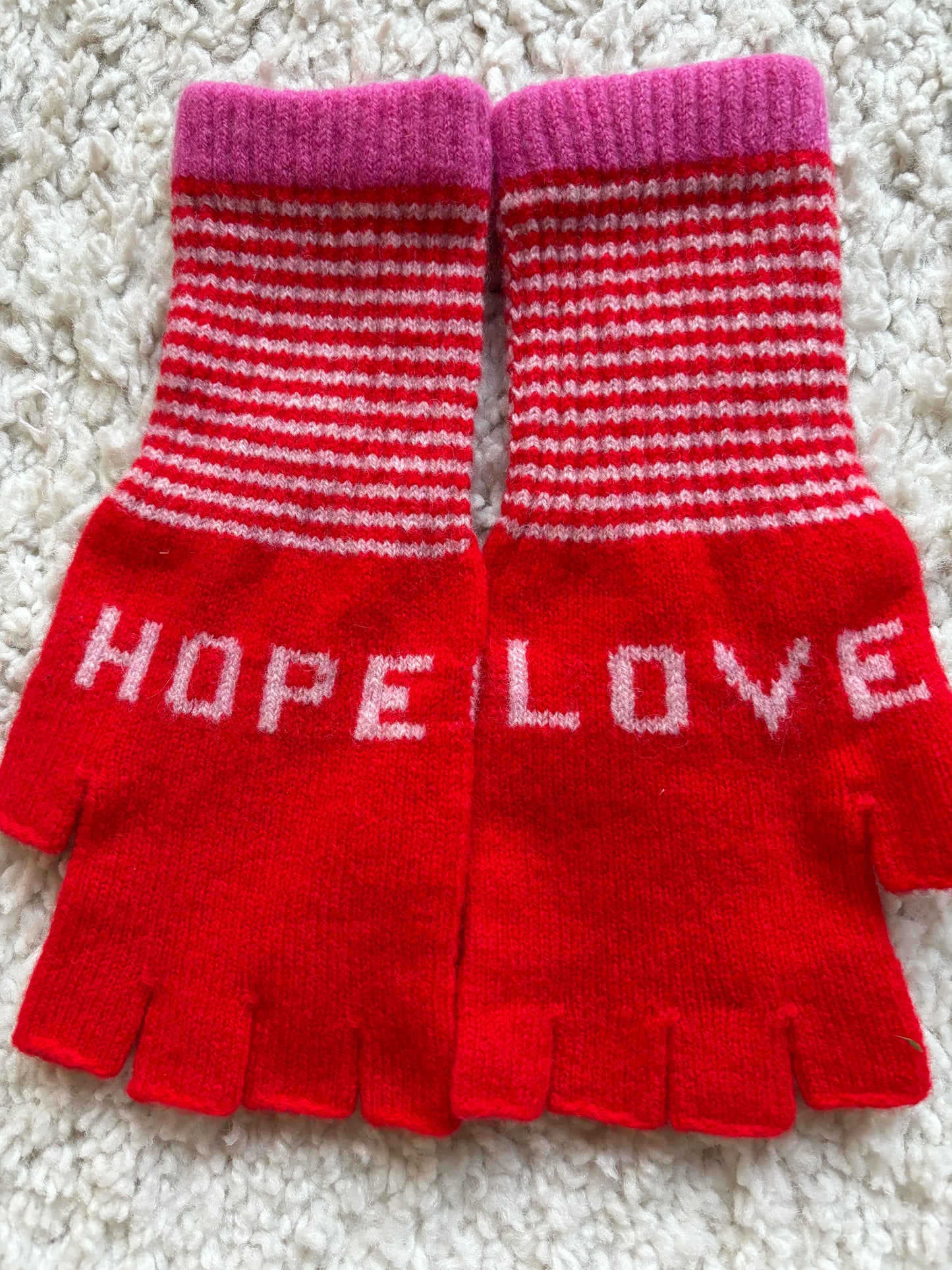 Hope & Love fingerless gloves