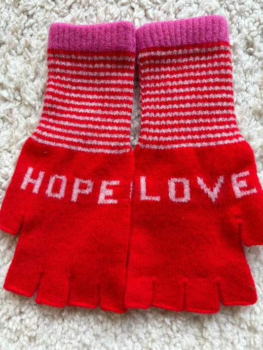 Hope & Love fingerless gloves