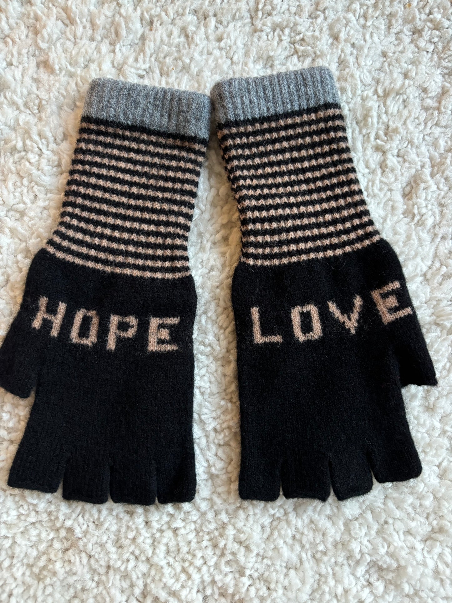 Hope & Love fingerless gloves