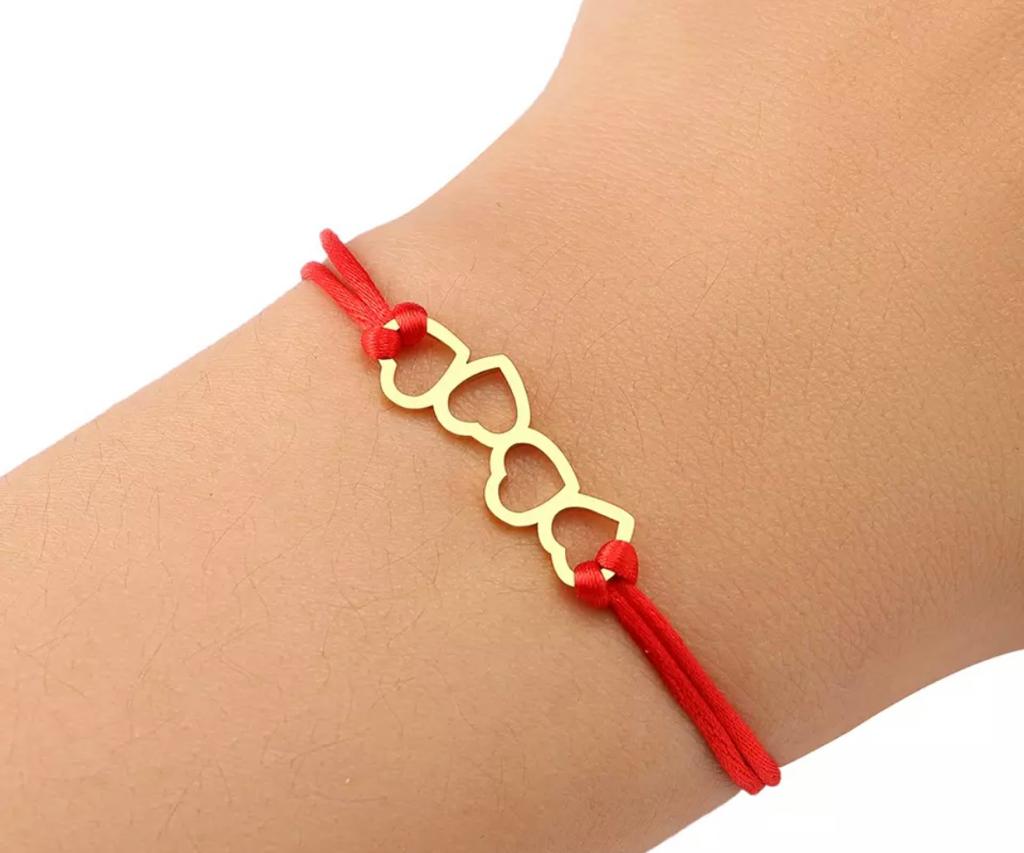 Heart red cord bracelet