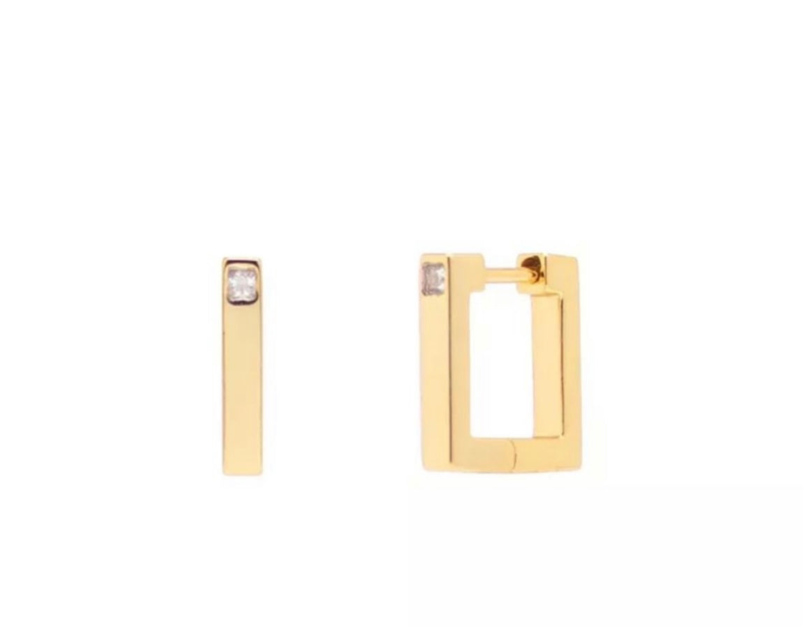 Gold plated square earrings