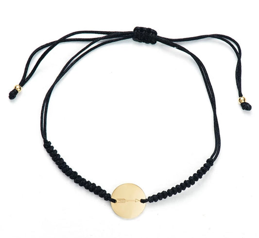 Black and gold disc bracelet