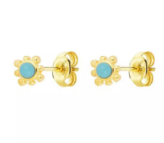 Turquoise gold plated stud earrings