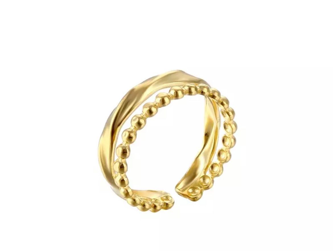 Gold double with bobble ring