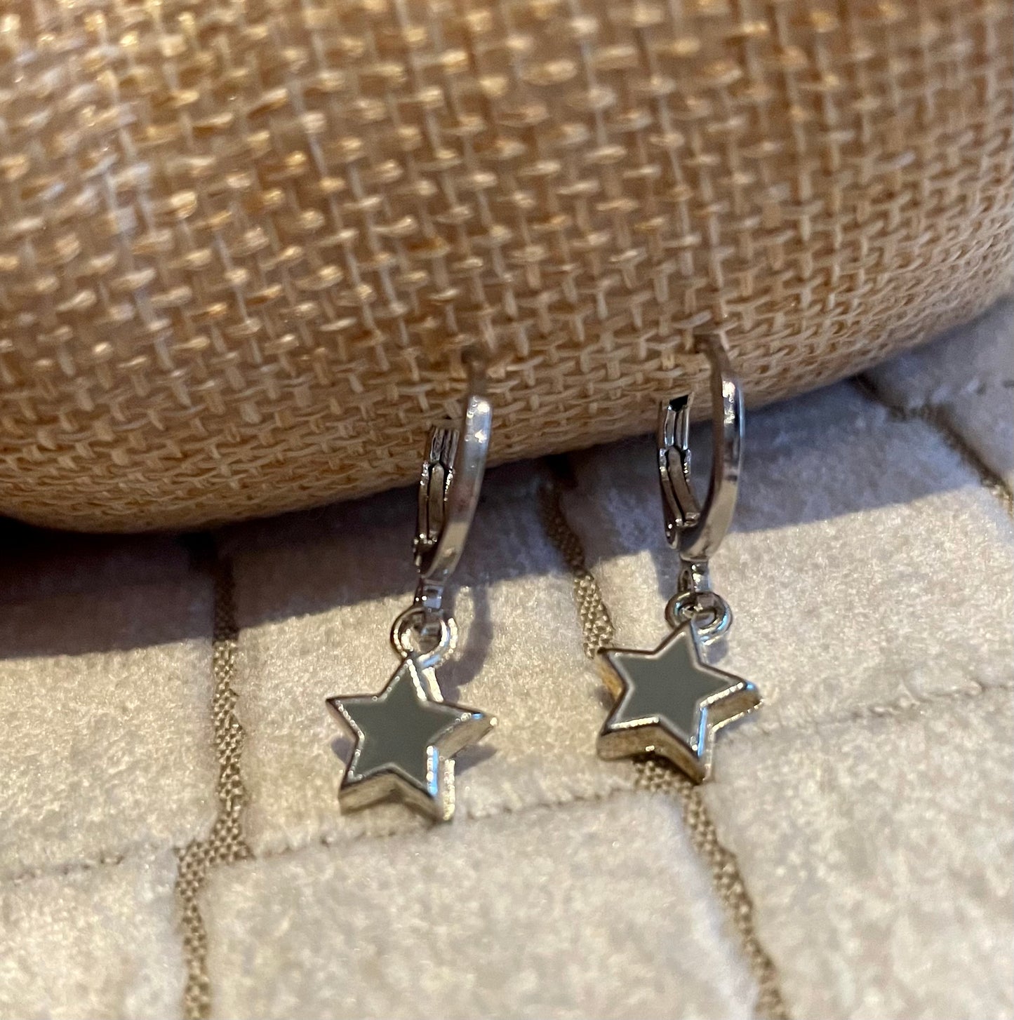 Silver star earrings