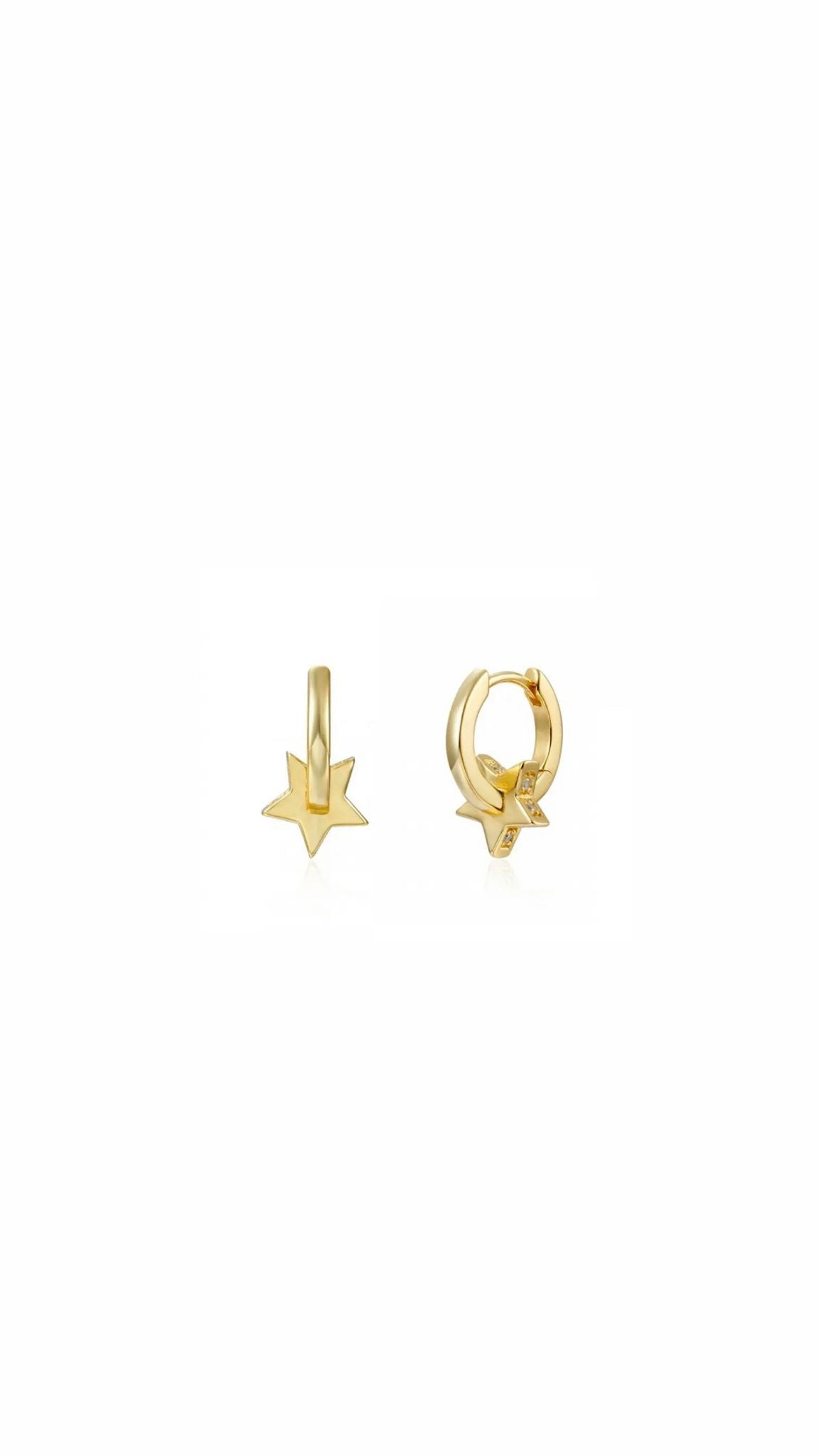 Gold star huggy earrings