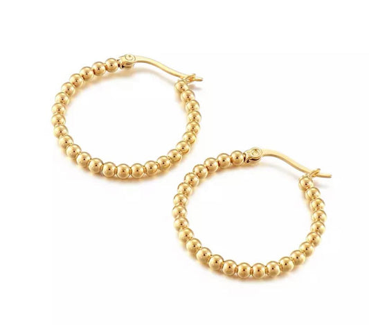 Gold bobble hoops