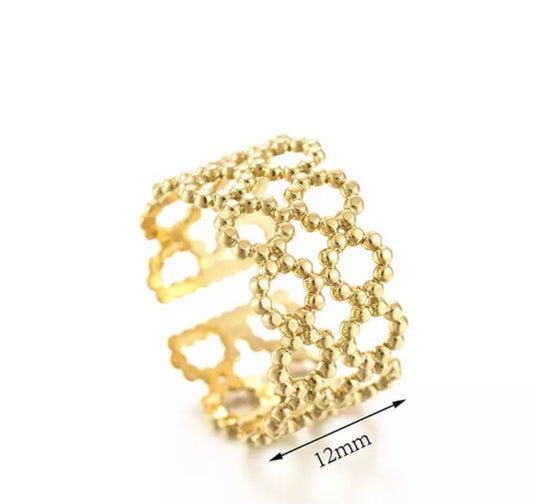 Gold plated adjustable ring