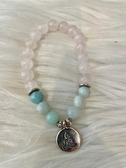 Buddha charm stone bracelet