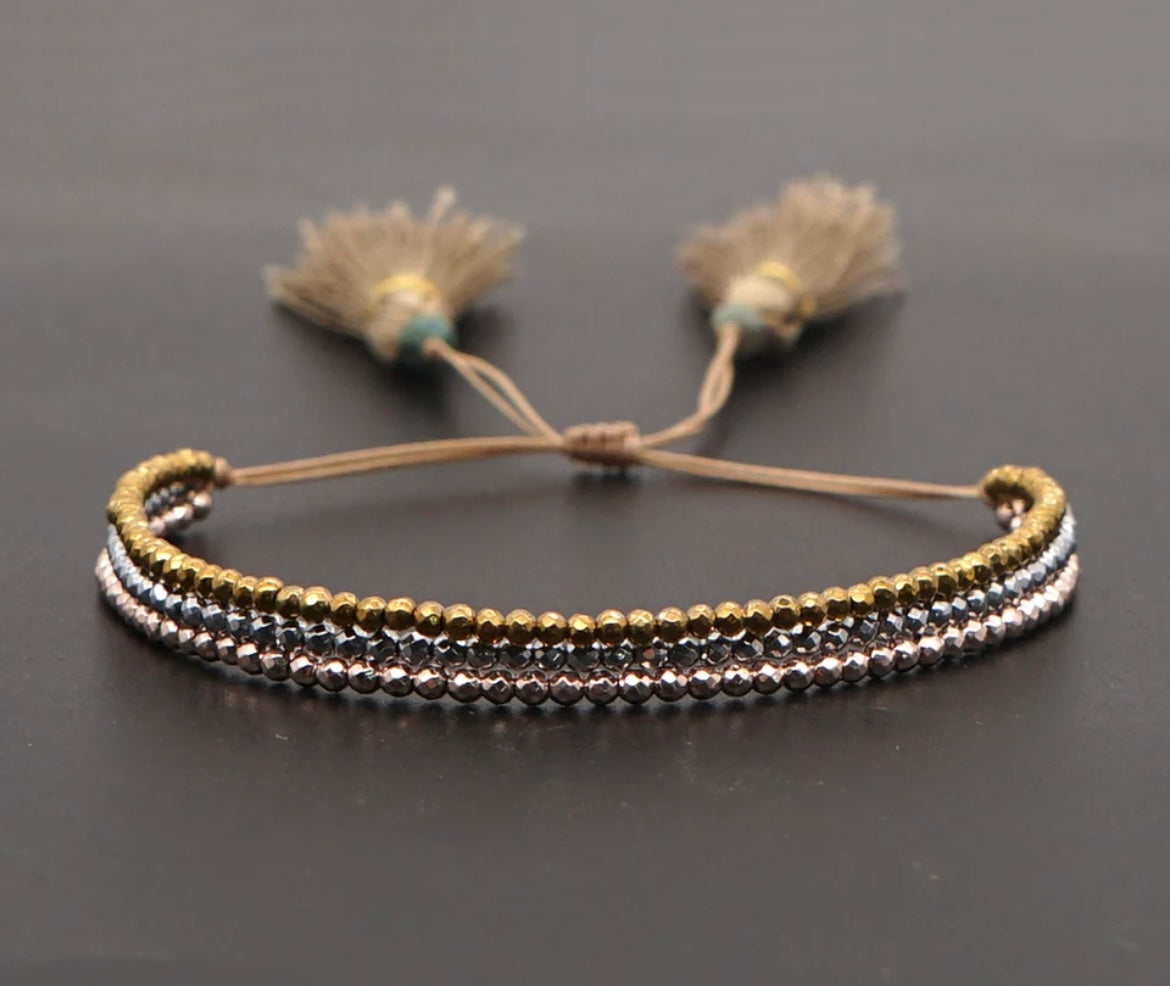 Triple layer bracelet