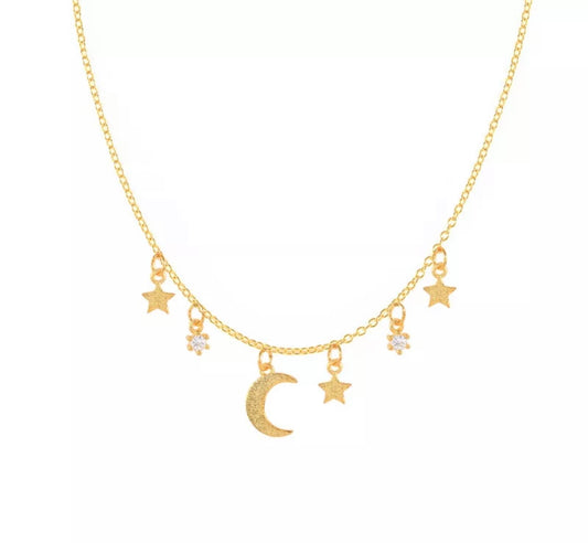 Gold plated charm necklace