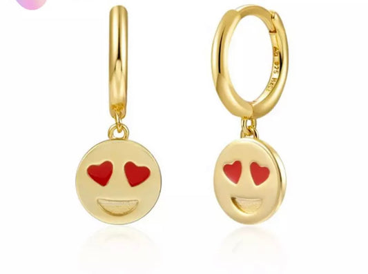 Smiley face huggy earrings