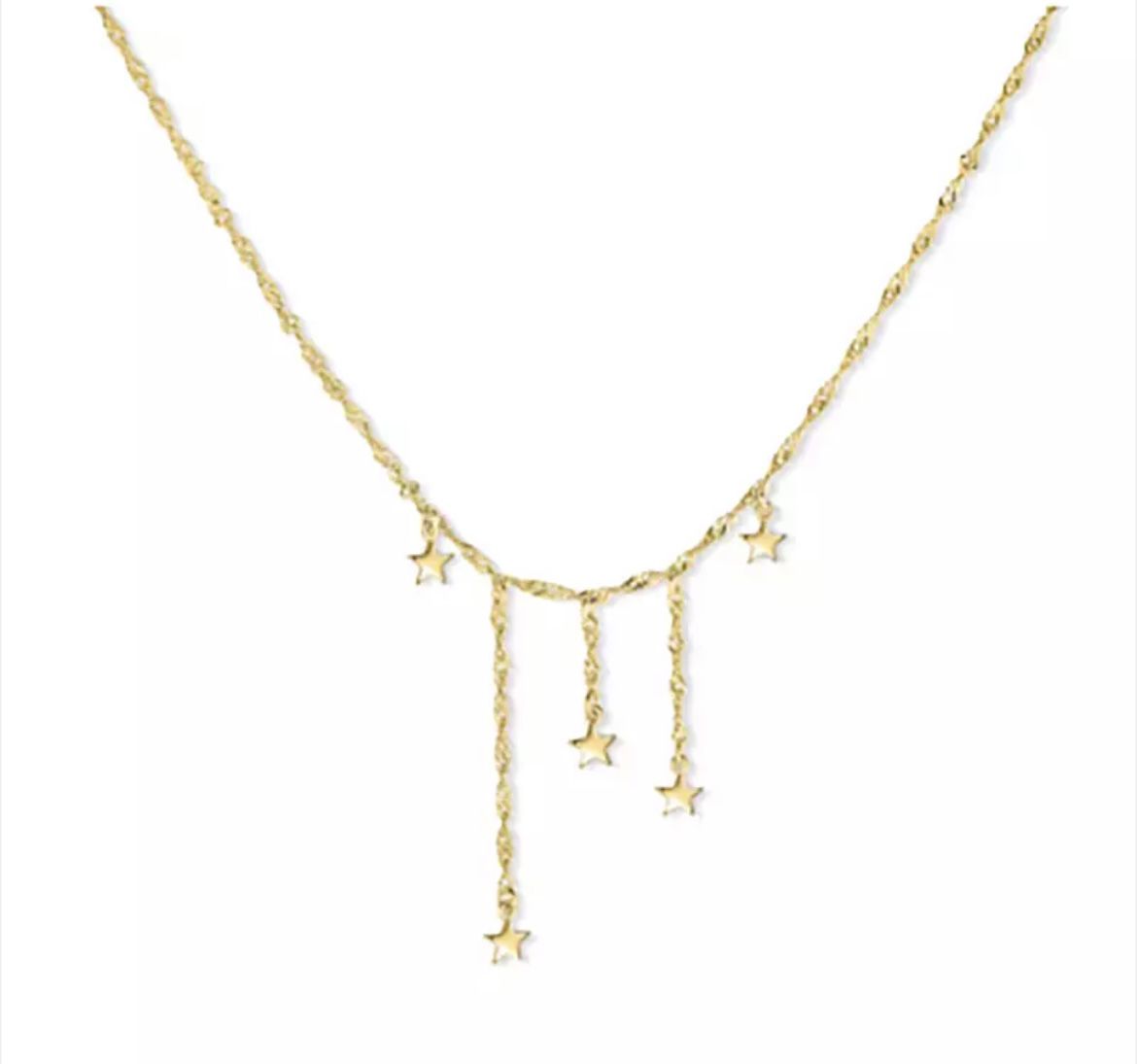 Gold dangly star necklace