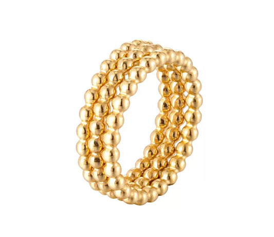 Gold Bobble set of rings